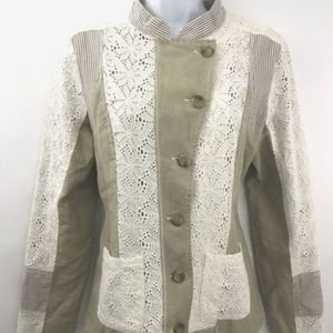 Sundance linen & cotton jacket w lace